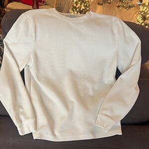 Men’s Beige Long Sleeve Waffle Knit Shirt (never worn)